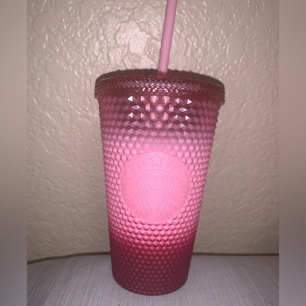 NWT Starbucks cold cup Pink Waxberry Blush Ombre Studded Grande Tumbler